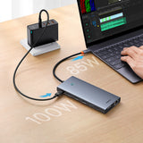 HUB Baseus PortalJoy Series 13in1 USB-C - 2x HDMI / DP / VGA / USB-A 3.1 / USB-C 3.1 / USB-A 2.0 / PD / RJ45 / SD / TF / AUX - gray
