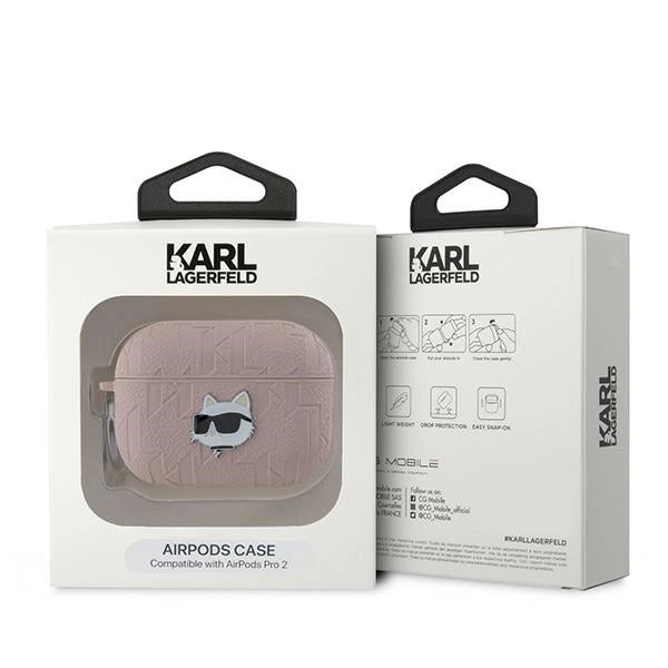 Karl Lagerfeld Monogram Choupette Head case for AirPods Pro 2 - pink