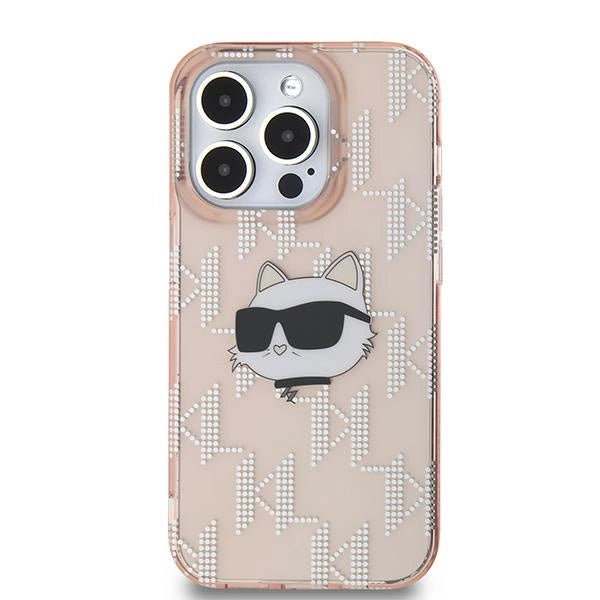 Karl Lagerfeld IML Choupette Head & Monogram case for iPhone 14 Pro Max - pink