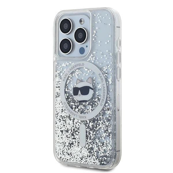 Karl Lagerfeld Liquid Glitter Choupette Head MagSafe case for iPhone 13 Pro / 13 - transparent