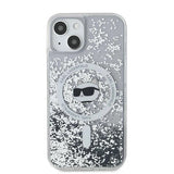 Karl Lagerfeld Liquid Glitter Choupette Head MagSafe case for iPhone 13 - transparent