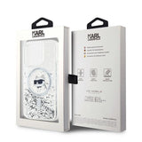 Karl Lagerfeld Liquid Glitter Choupette Head MagSafe case for iPhone 14 Pro - transparent
