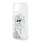 Karl Lagerfeld Liquid Glitter Choupette Head MagSafe case for iPhone 14 / 15 / 13 - transparent