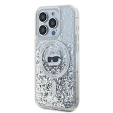 Karl Lagerfeld Liquid Glitter Choupette Head MagSafe case for iPhone 14 Pro Max - transparent