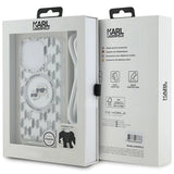 Karl Lagerfeld IML Crossbody Monogram Karl & Choupette Head MagSafe Case for iPhone 15 Pro - Transparent