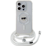 Karl Lagerfeld Crossbody IML Karl Head MagSafe case for iPhone 15 Pro - transparent