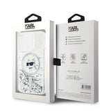 Karl Lagerfeld Liquid Glitter Choupette Head MagSafe case for iPhone 15 Pro - transparent