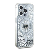 Karl Lagerfeld Liquid Glitter Karl Head MagSafe case for iPhone 15 Pro - transparent