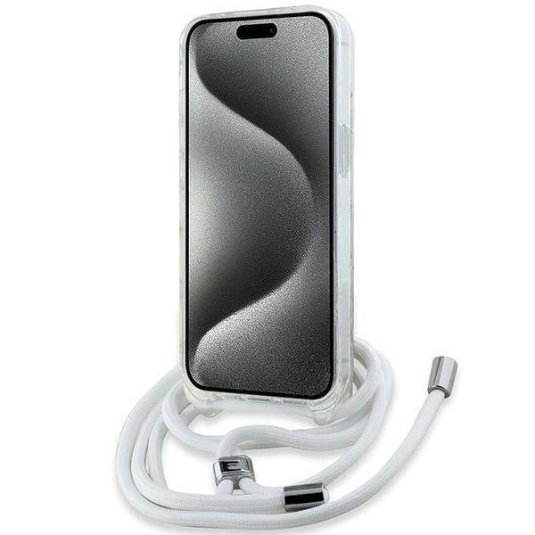 Karl Lagerfeld IML Crossbody Monogram Karl & Choupette Head MagSafe Case for iPhone 15 / 14 / 13 - Transparent