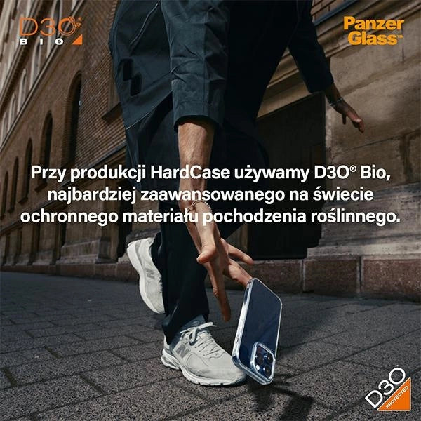 PanzerGlass HardCase med D3O og Military Grade certificering til iPhone 15 Pro - gennemsigtig