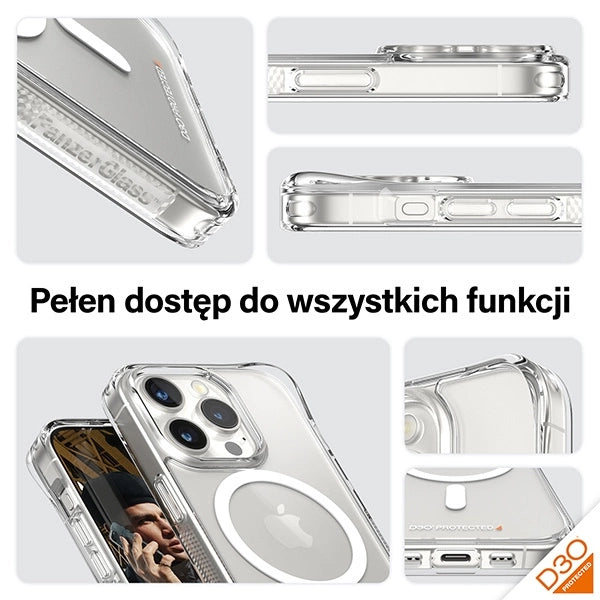 PanzerGlass HardCase med MagSafe med D3O og Military Grade Certified for iPhone 15 Pro - Transparent