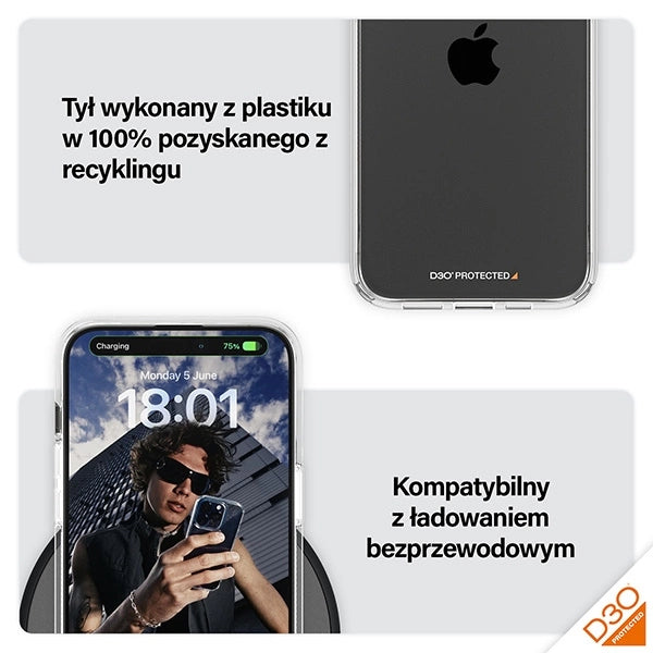 PanzerGlass HardCase med D3O og Military Grade certificering til iPhone 15 Pro Max - gennemsigtig