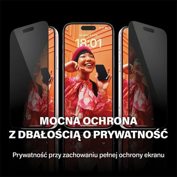 PanzerGlass Privacy Bundle 3in1 gennemsigtigt etui + privatlivsglas + kamerabeskytter til iPhone 15 Plus