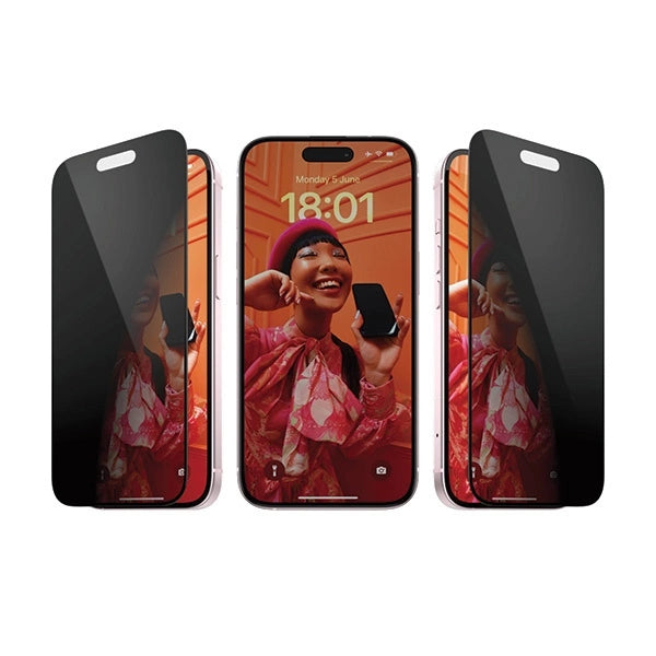PanzerGlass Privacy Bundle 3in1 gennemsigtigt etui + privatlivsglas + kamerabeskytter til iPhone 15 Plus