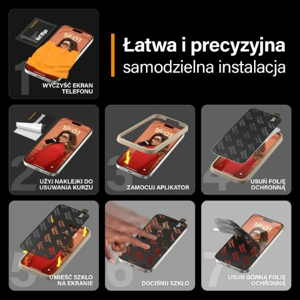 PanzerGlass Ultra-Wide Fit tempereret glas med glans og blå lysfilter med positioner til iPhone 15 Pro