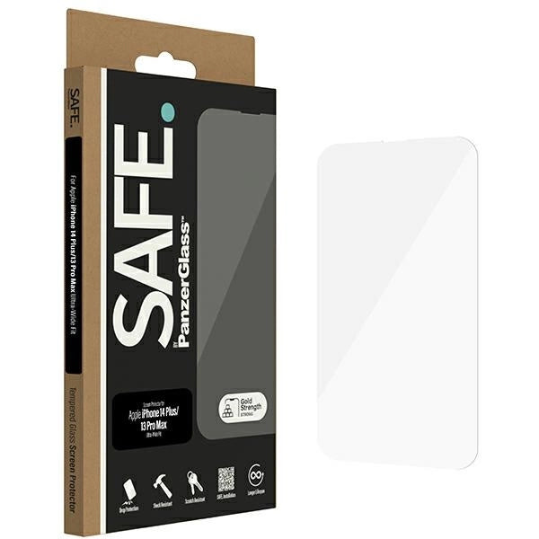 SAFE af PanzerGlass Ultra-Wide Fit tempereret glas til iPhone 14 Plus / 13 Pro Max