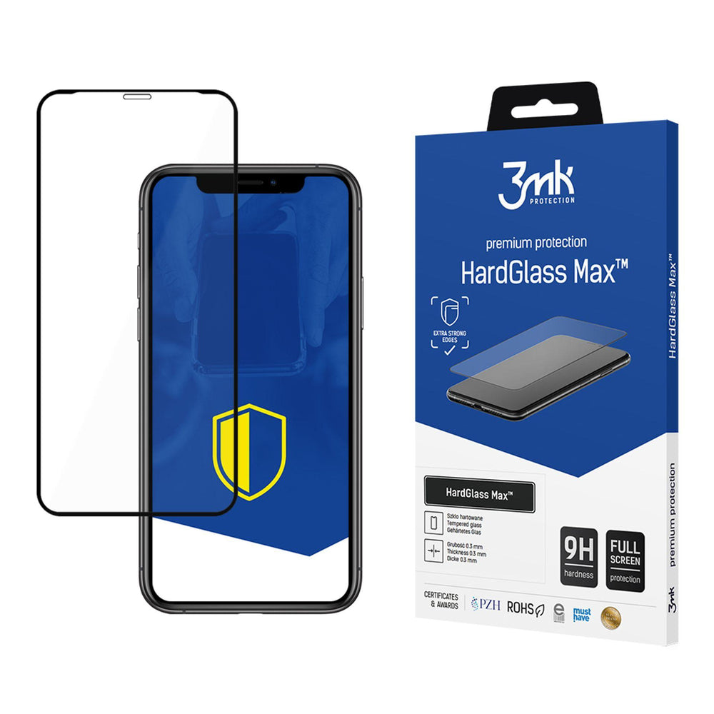 Hærdet glas 3mk HardGlass Max Black til Apple iPhone X / XS / 11 Pro