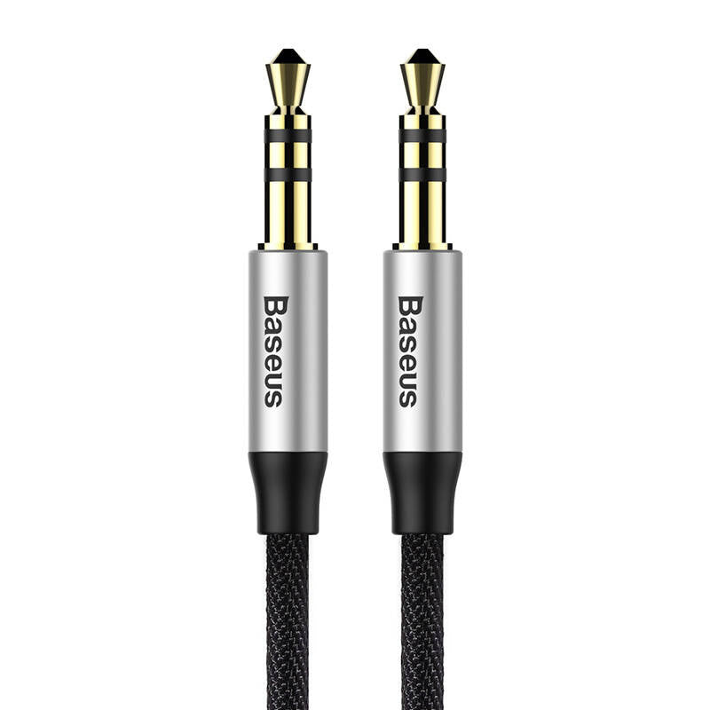 Baseus Yiven Audio Cable 3.5 mandlig Audio M30 1.5M Silver+ Black