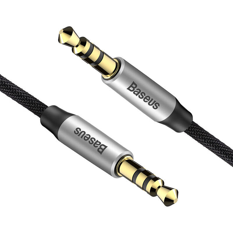 Baseus Yiven Audio Cable 3.5 mandlig Audio M30 1.5M Silver+ Black