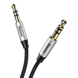 Baseus Yiven Audio Cable 3.5 mandlig Audio M30 1.5M Silver+ Black