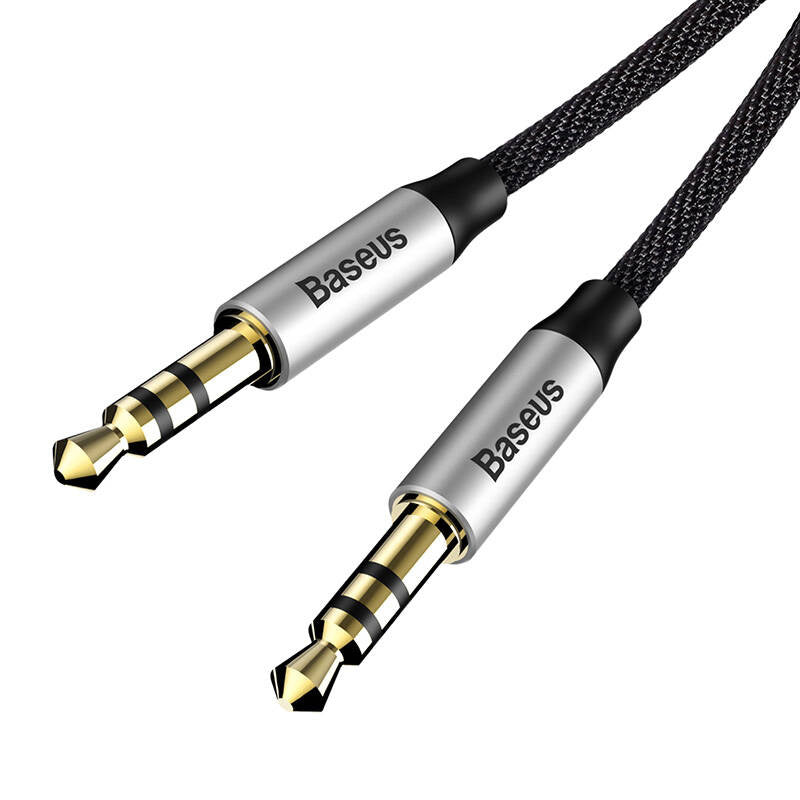 Baseus Yiven Audio Cable 3.5 mandlig Audio M30 1.5M Silver+ Black