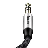 Baseus Yiven Audio Cable 3.5 mandlig Audio M30 1.5M Silver+ Black