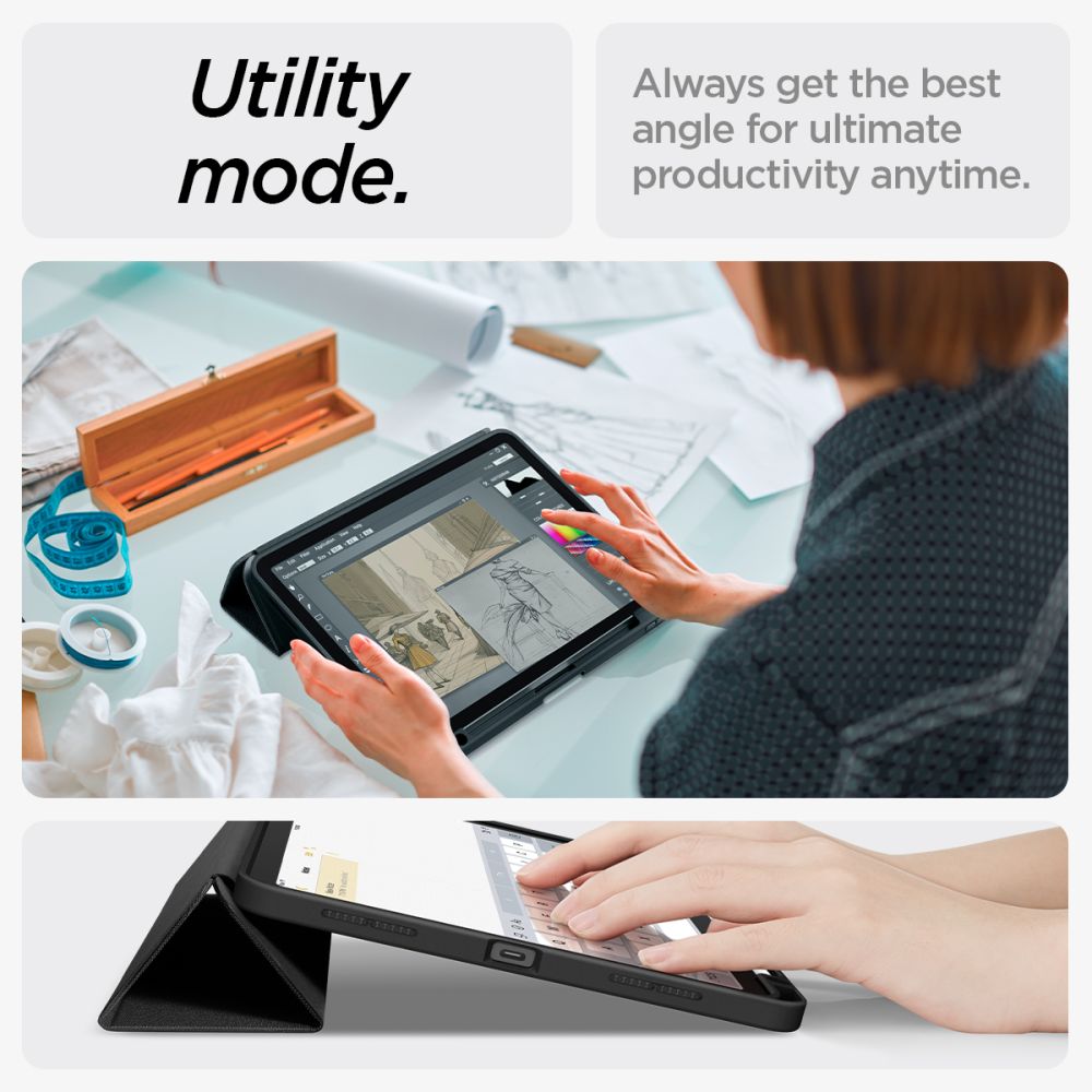 Spigen Urban Fit Ipad Air 10.9” 4 / 5 / 2020 2022 / 11” 6 / 7 / 8 / 2024 2026 Sort