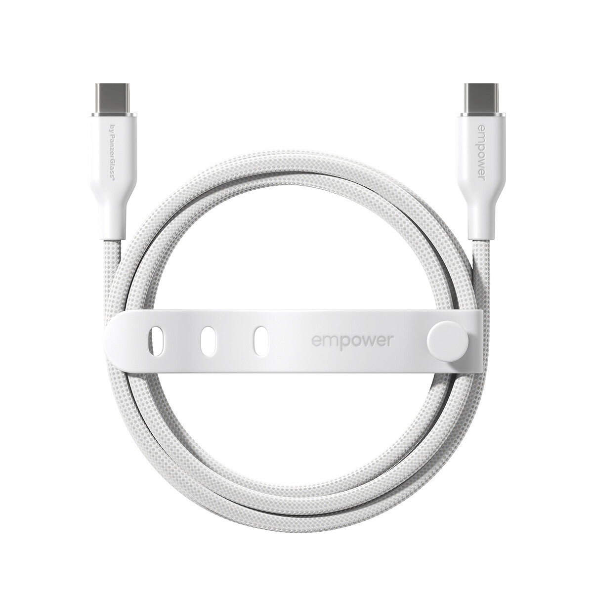 PanzerGlass empower™ by ® Racing 60W USB-C to USB-C Kabel | USB 2.0 | 2M | Silver White