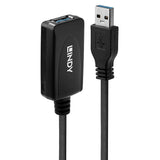 Lindy 43155 USB-kabel USB 3.2 Gen 1 (3.1 Gen 1) 5 m USB A 5 Gbit/sek. Sort