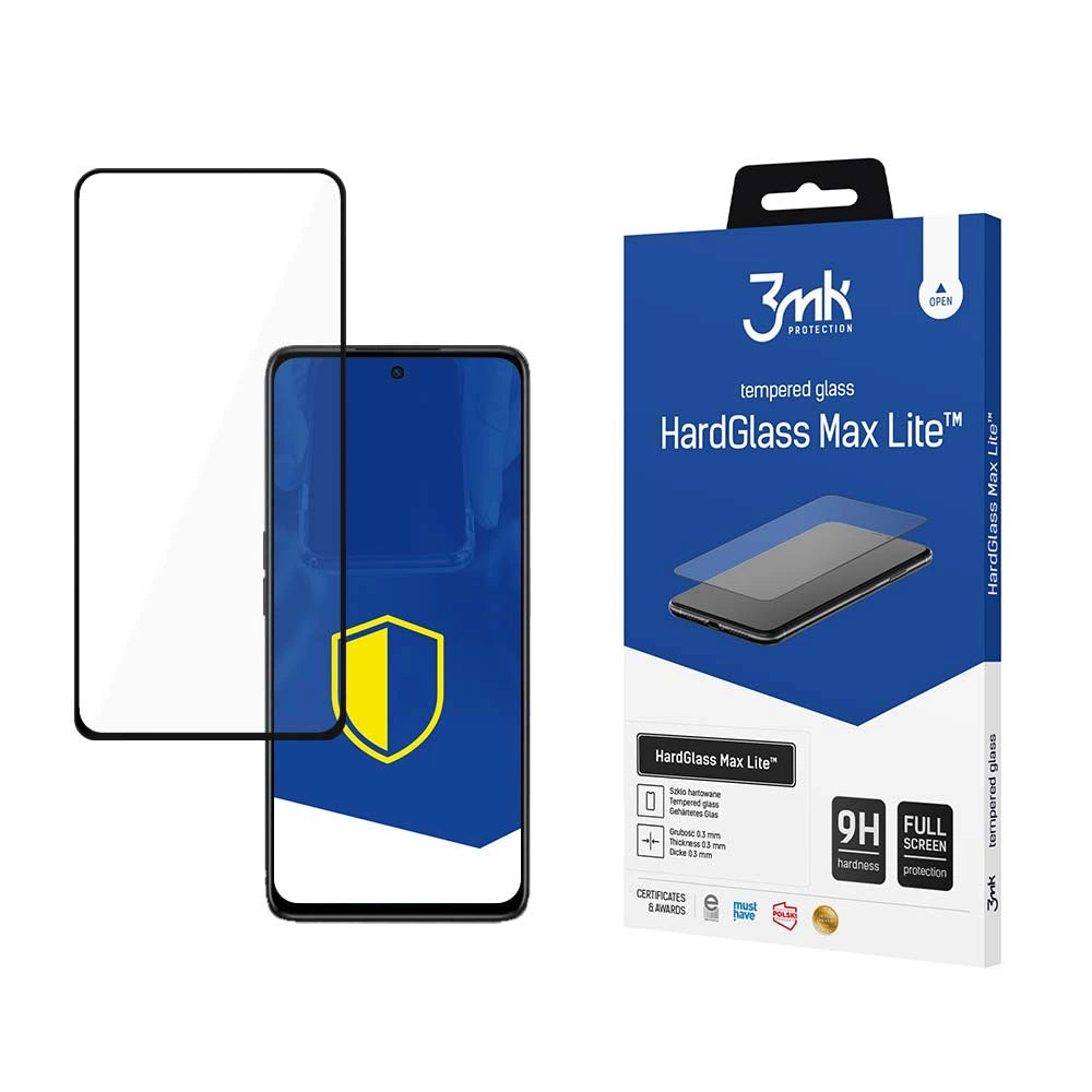 Hærdet glas 3mk HardGlass Max Lite Black til Oppo A58 4G