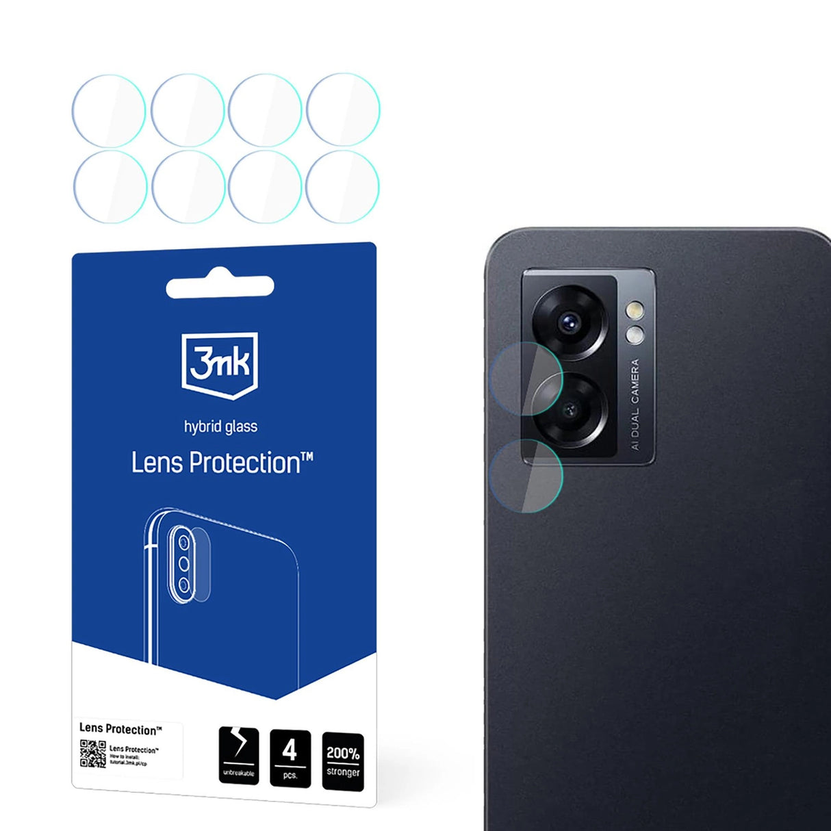 3mk Lens ProtectionTM hybridkameraglas til Oppo A77 5G