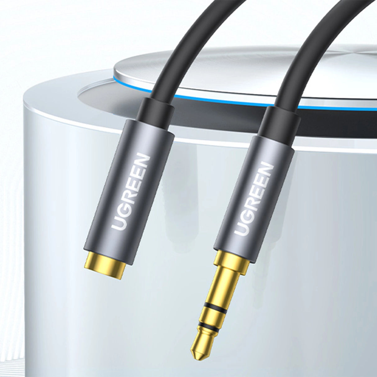 Ugreen AV118 10538 kabel 3,5 mm mini jack (mandlig) / 3,5 mm mini jack (kvindelig) 5m - sølv