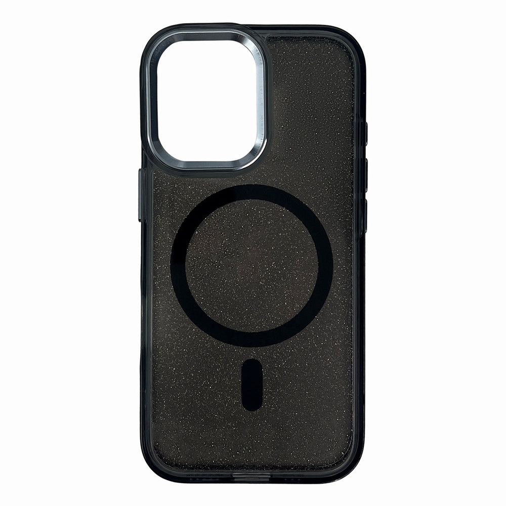 Glitter Case MagSafe til iPhone 16 Plus - sort med glitter