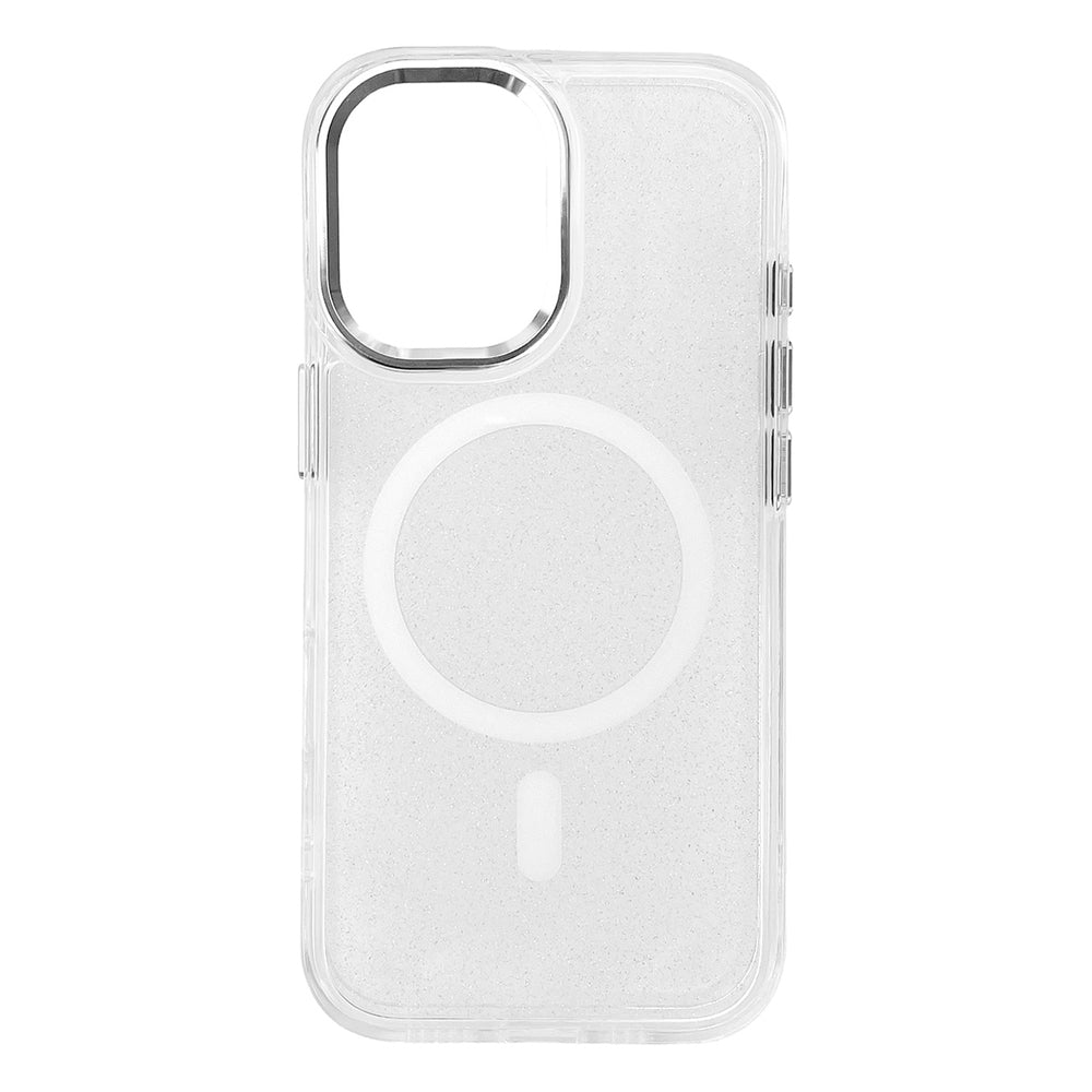 Glitter Case MagSafe til iPhone 16 Plus - hvid med glitter