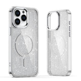 Glitter Case MagSafe til iPhone 16 Plus - hvid med glitter