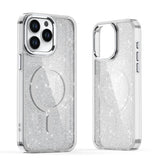 Glitter Case MagSafe til iPhone 16 Pro - hvid med glitter