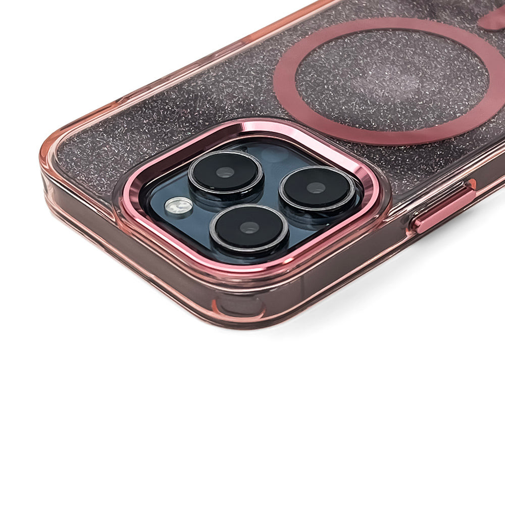 Glitter Case MagSafe til iPhone 16 Pro - pink med glitter