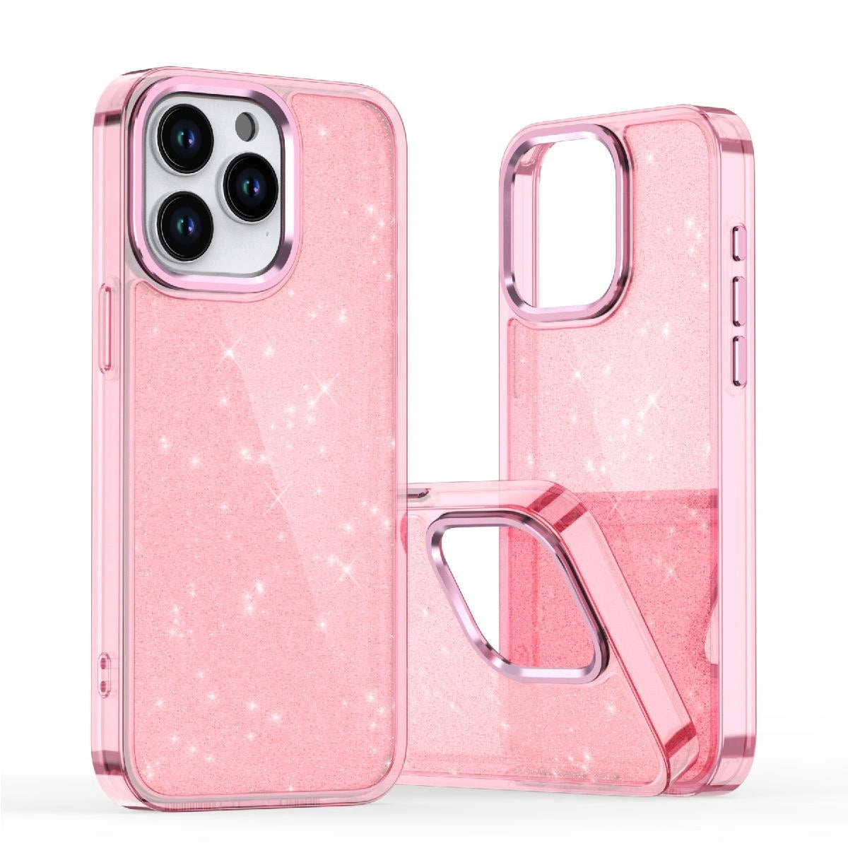 Glitter Case til iPhone 16 Pro - pink med glitter