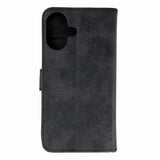 Læderbogsfoder til iPhone 16 - sort