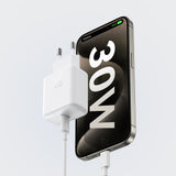 Joyroom JR-TCF24 USB-C PD 30W QC SFC netværksoplader - hvid + 1m USB-C kabel