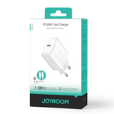 Joyroom JR-TCF24 USB-C PD 30W QC SFC netværksoplader - hvid + 1m USB-C kabel