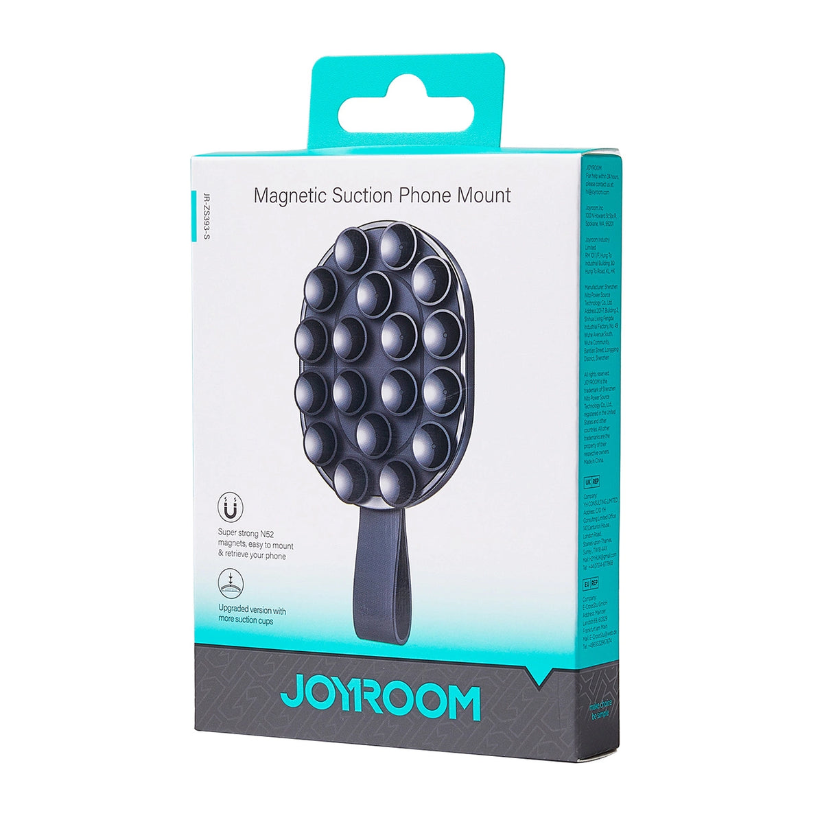 Joyroom JR-ZS393-S magnetiske holder med sugekopper til 4,7-7" telefon - sort og orange