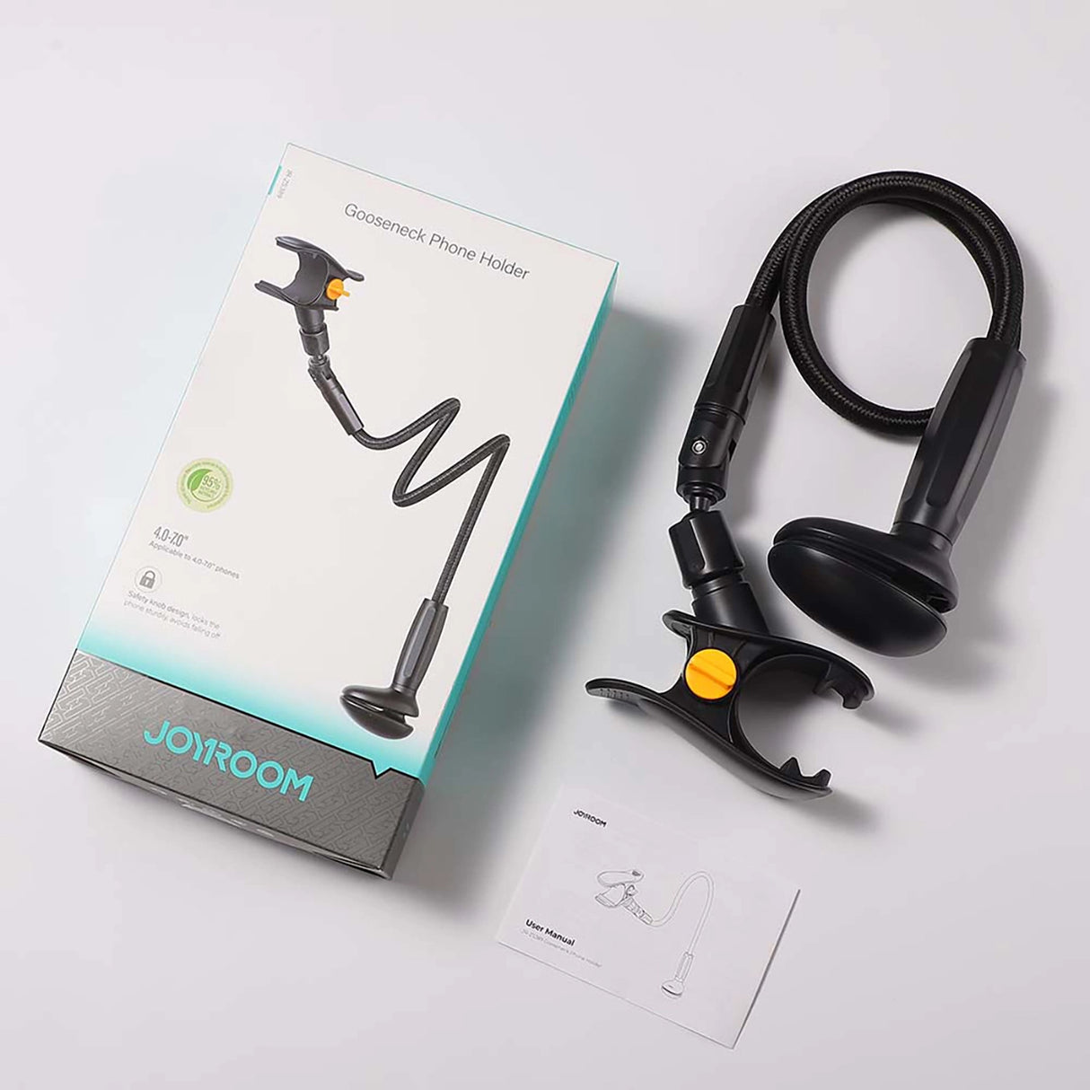 Joyroom JR-ZS389-holder med fleksibel arm til telefon til skrivebord - sort