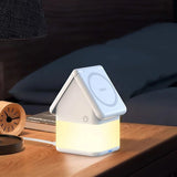 Duzzona W20 15W 4in1 induktiv oplader til iPhone / AirPods / Apple Watch med natlampe - hvid