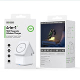 Duzzona W20 15W 4in1 induktiv oplader til iPhone / AirPods / Apple Watch med natlampe - hvid