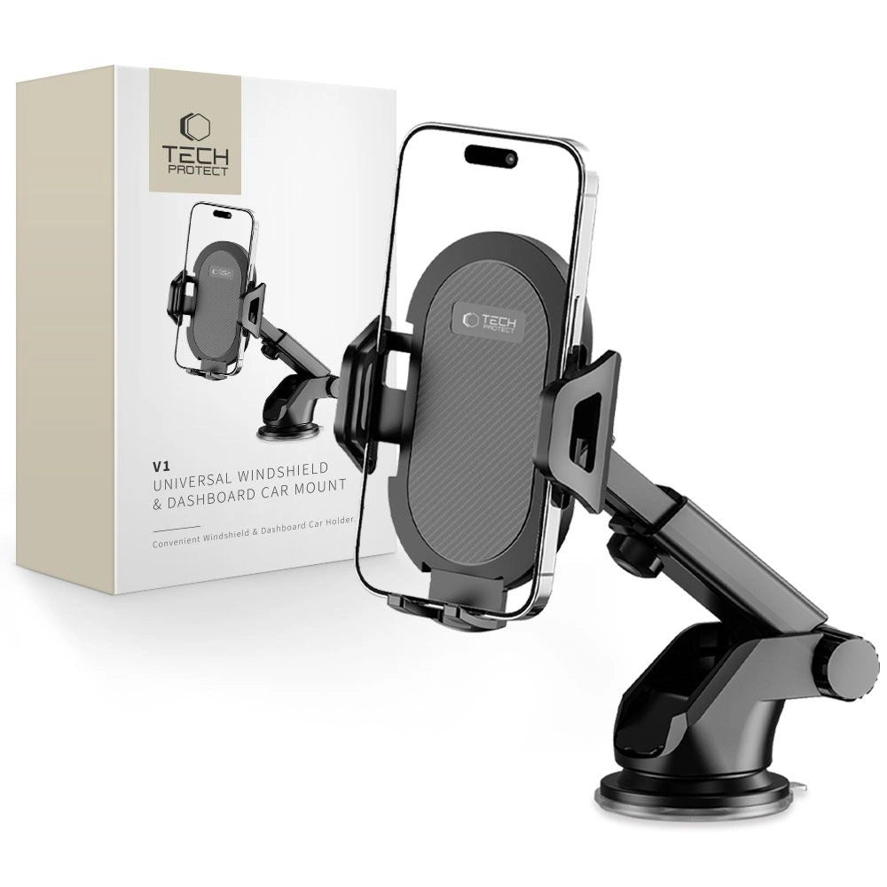 Tech-Protect V1 biltelefonholder til forrude/cockpit - sort