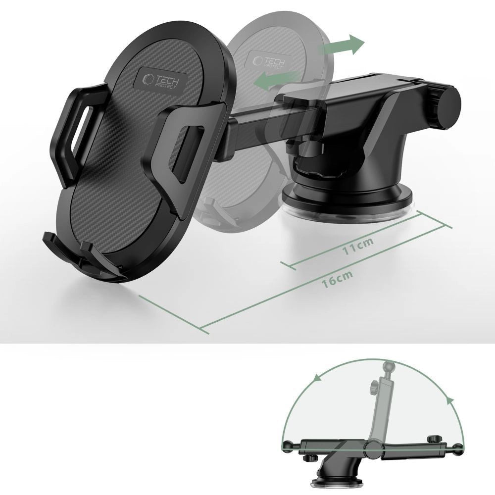Tech-Protect V1 biltelefonholder til forrude/cockpit - sort