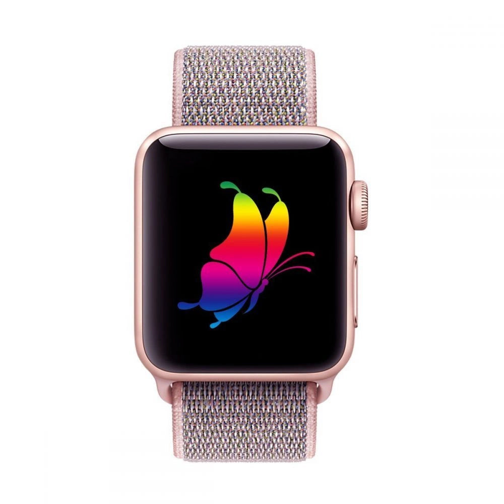 Tech-Protect Nylon Strap til Apple Watch 4 / 5 / 6 / 7 / 8 / 9 / SE (38/40/41 mm) - Pink