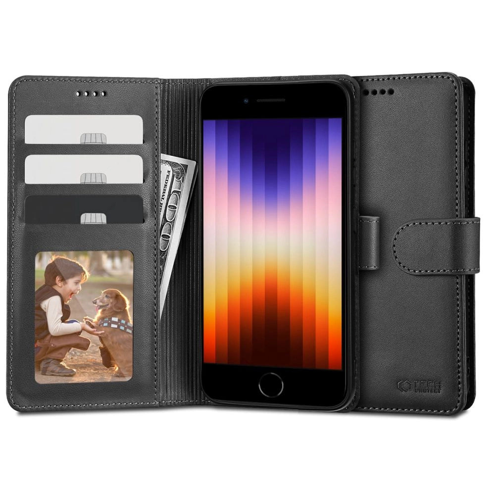 Tech-Protect Wallet Case til iPhone 7 / 8 / SE 2020 / 2022 - sort