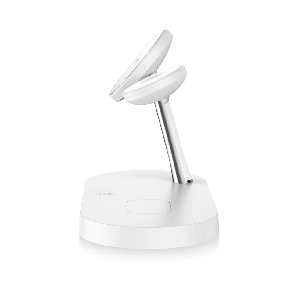 Tech-Protect A12 3in1 MagSafe induktiv oplader til smartphone/hovedtelefon/smartwatch - hvid